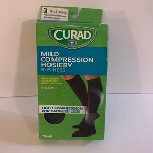 Curad Knee-High Compression Dress Socks with 8-15 mmHg, Black, Size Small Size A